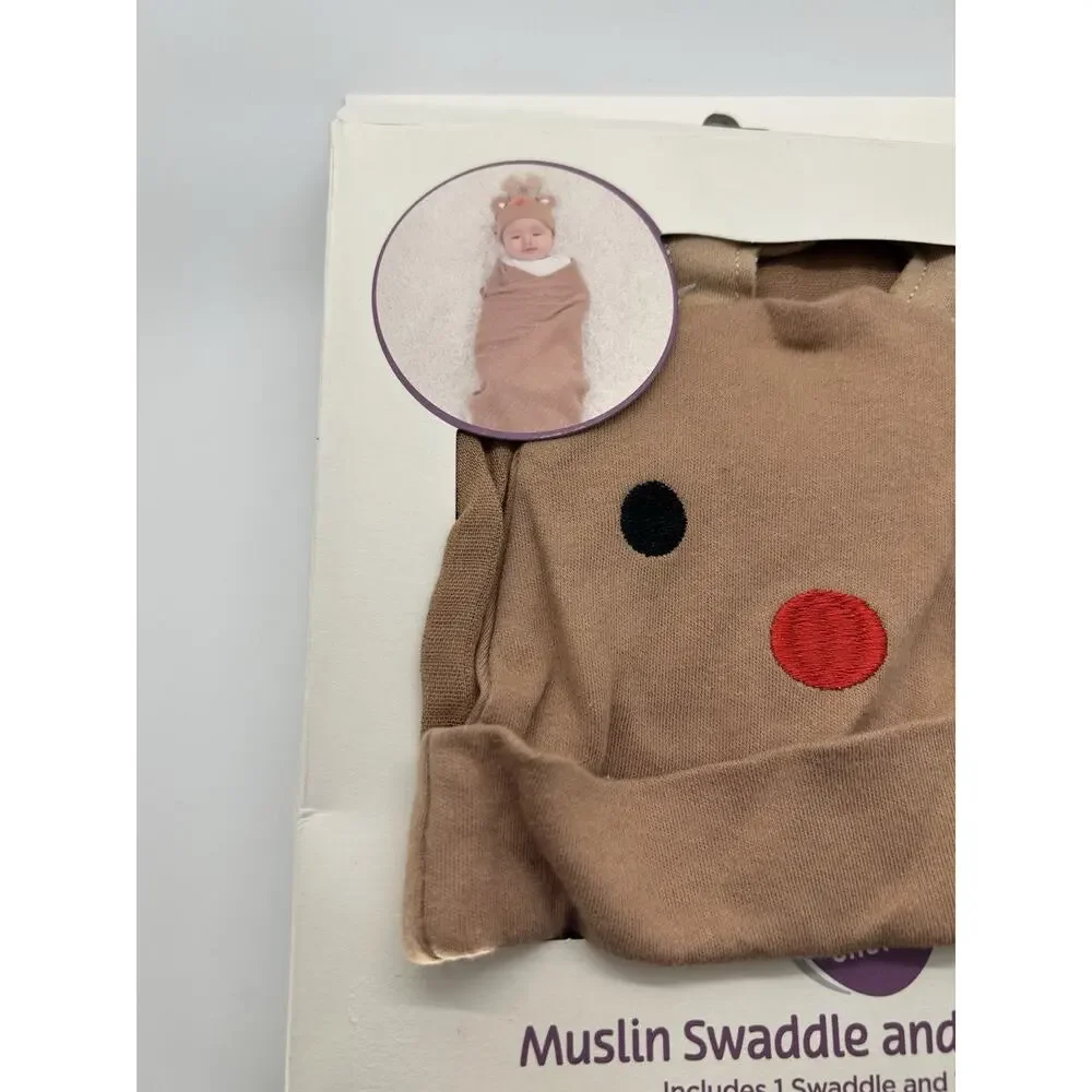 Baby Muslin‎ Swaddle And Reindeer Christmas Parents Choice 100%Cotton 40inx40in